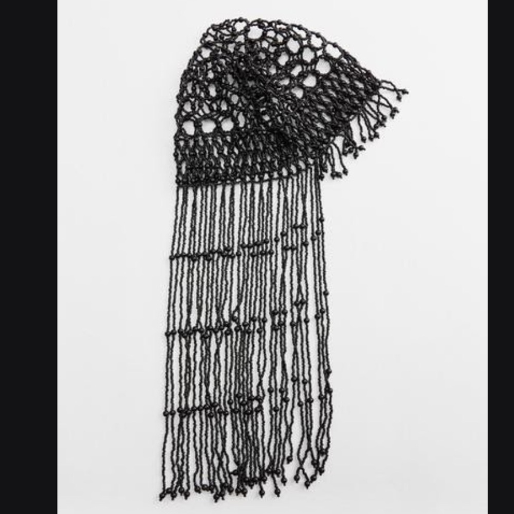 Zara limited edition Bohemian queen beaded head band with beaded fringe